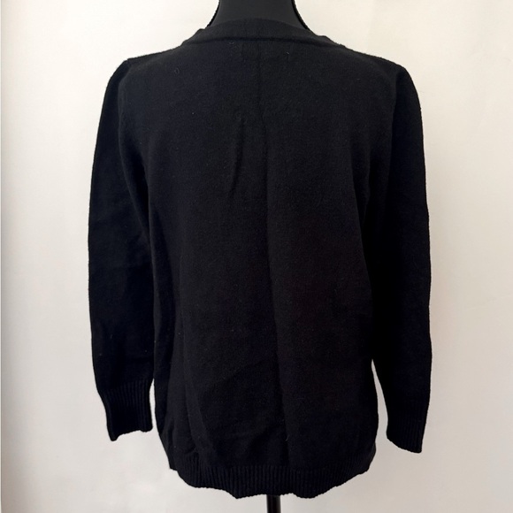 Anthropologie Serena V-Neck Tunic Button-up Long Sleeve Sweater, Black,‎ Size S - Picture 5 of 13